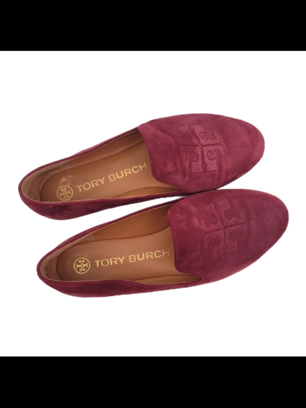 Tory Burch Suede  RUBY SMOKING Loafers in Wine